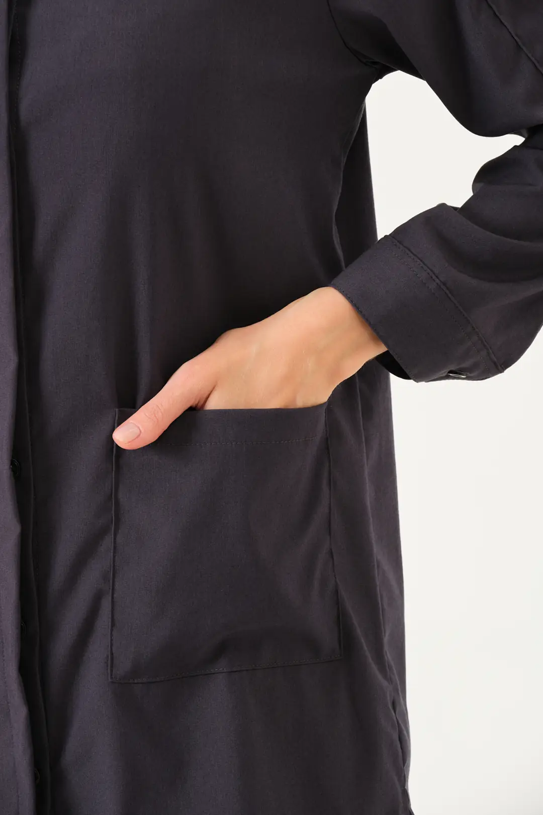 OLIVIA - ANTRASİT KADIN TESETTÜR ÜST ÜNİFORMA (DIAMOND) - 5