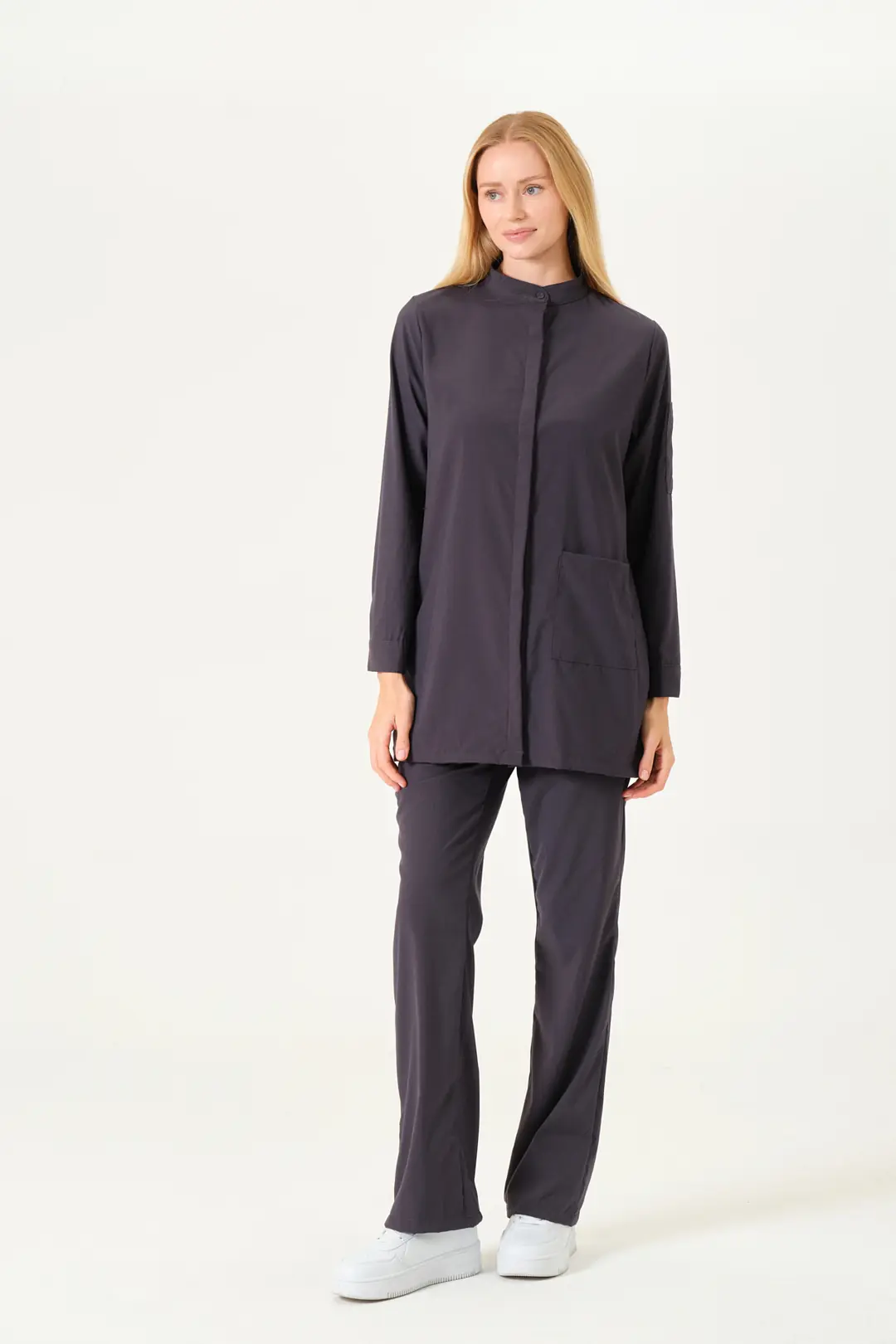 OLIVIA - ANTRASİT KADIN TESETTÜR ÜST ÜNİFORMA (DIAMOND) - 6