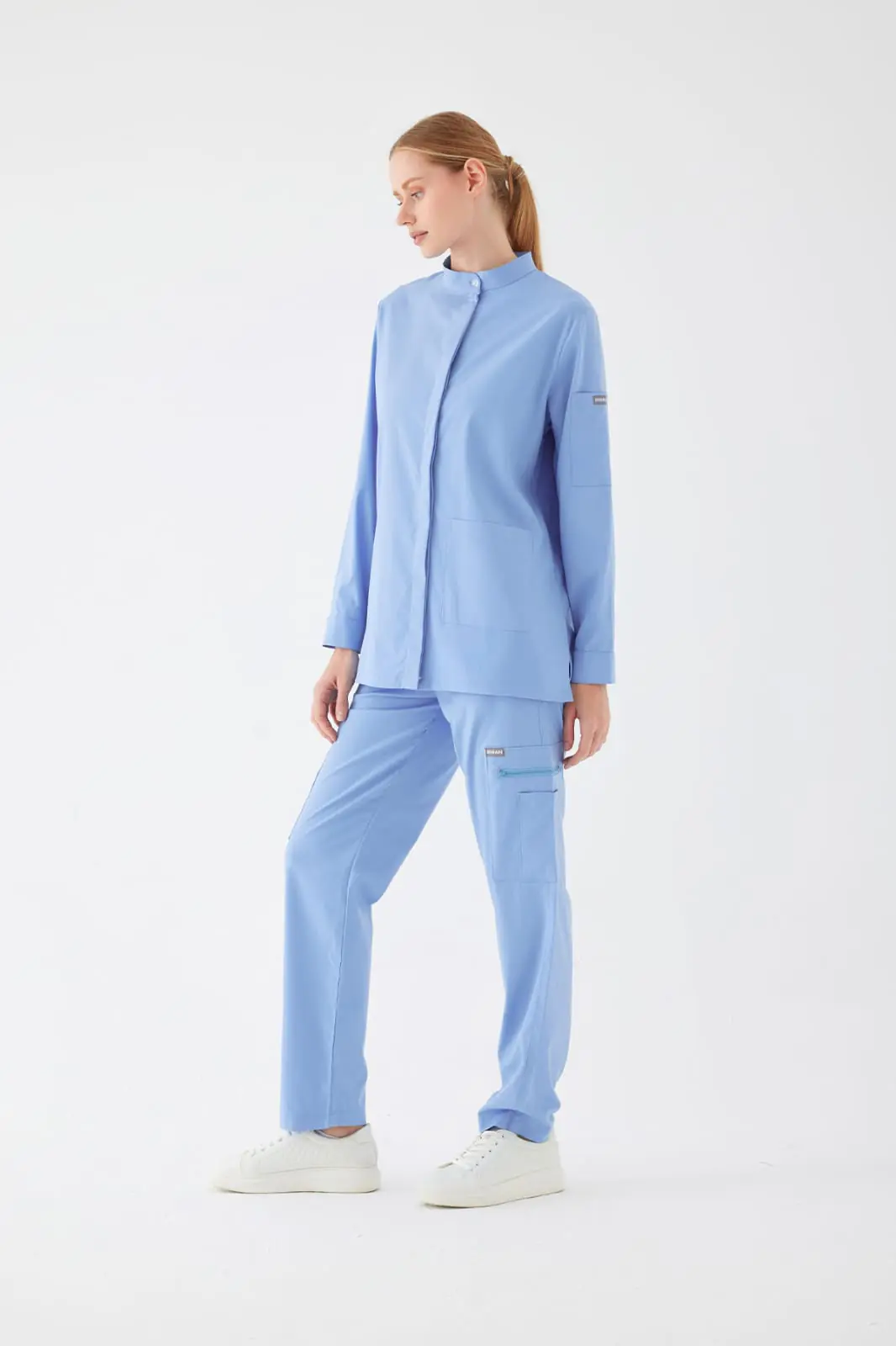 OLIVIA - Bebe Mavisi Tesettür Üst Üniforma - 5