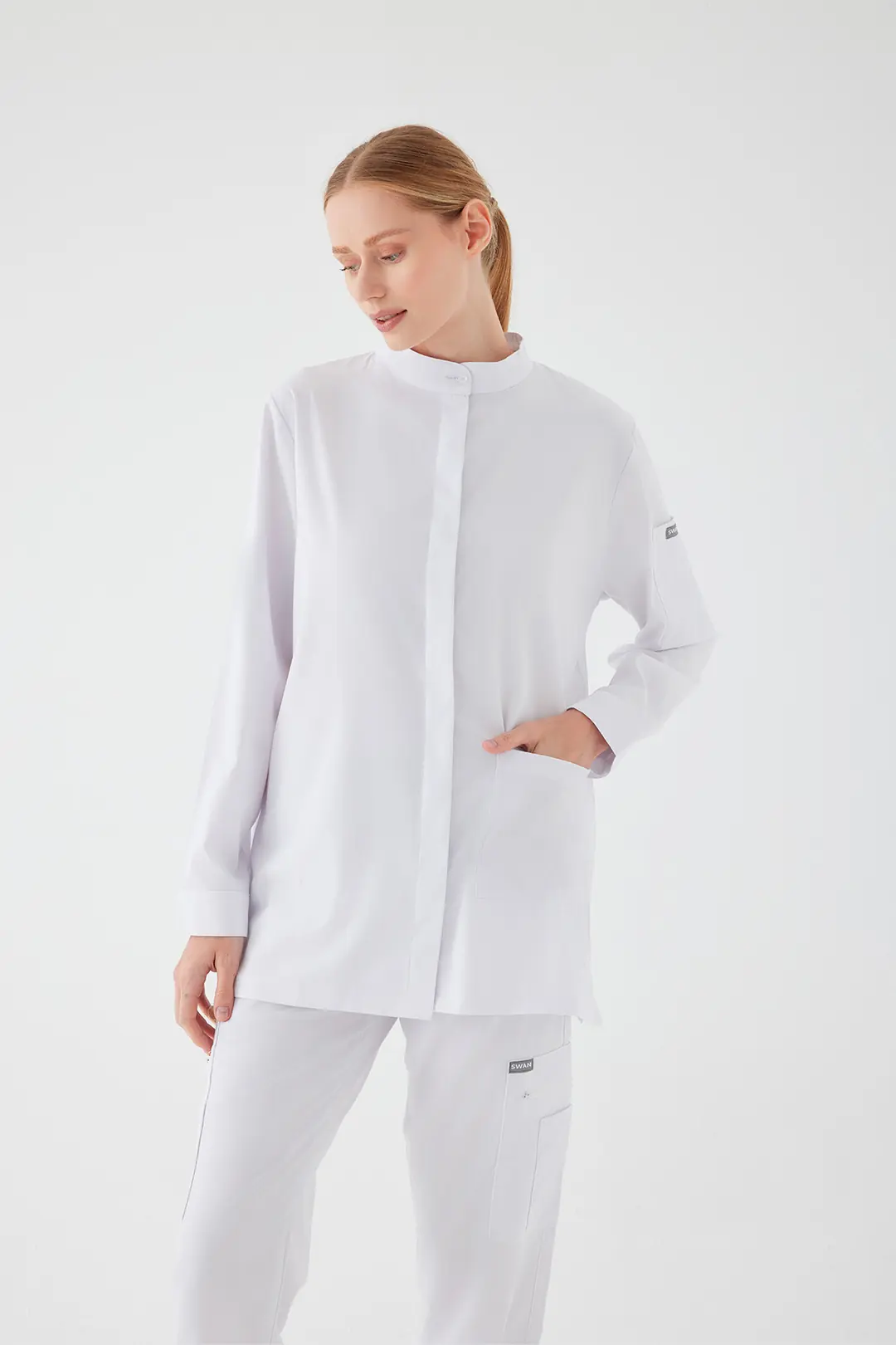 OLIVIA - BEYAZ KADIN ÜST TESETTÜR ÜST ÜNİFORMA