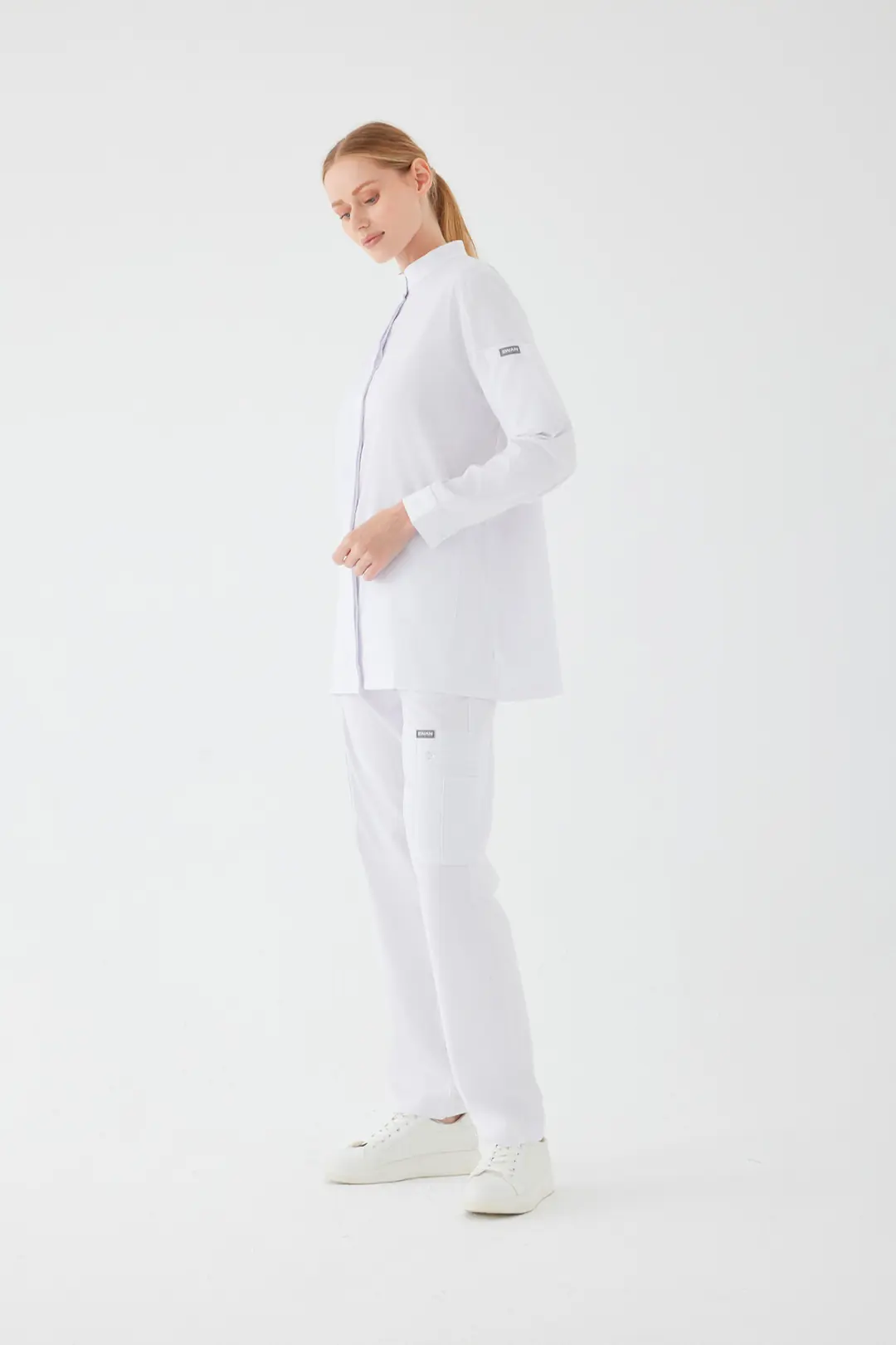 OLIVIA - BEYAZ KADIN ÜST TESETTÜR ÜST ÜNİFORMA - 4