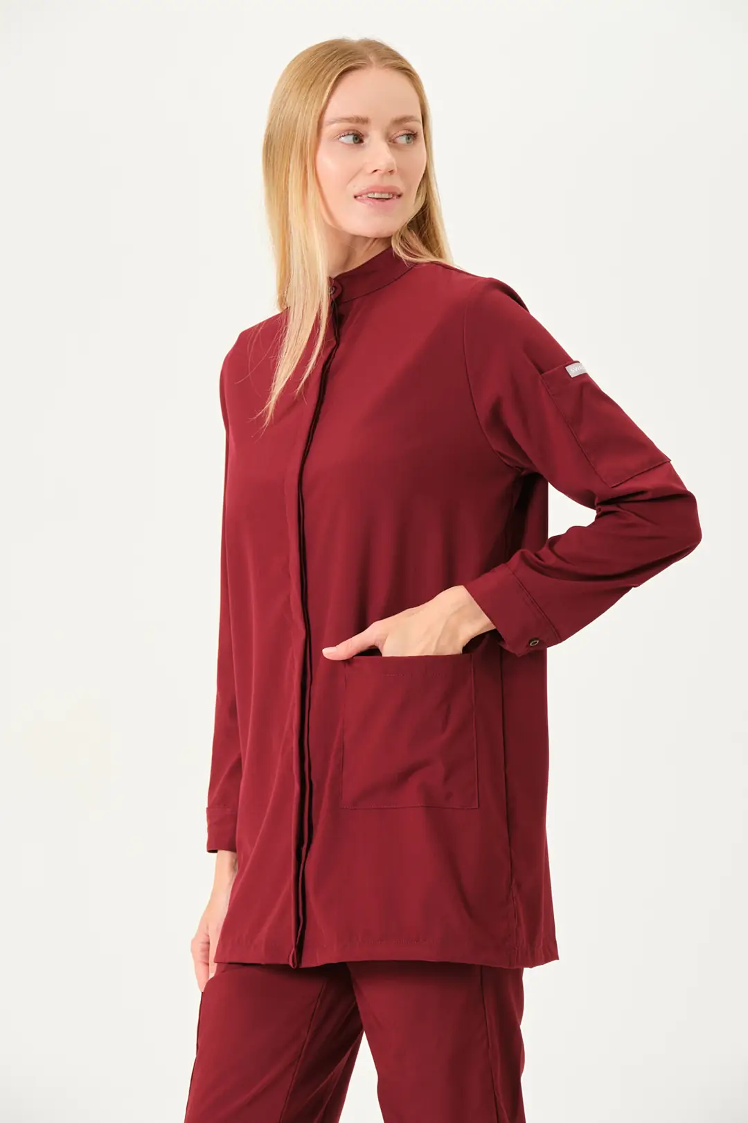 OLIVIA - BORDO KADIN TESETTÜR ÜST ÜNİFORMA (DIAMOND)