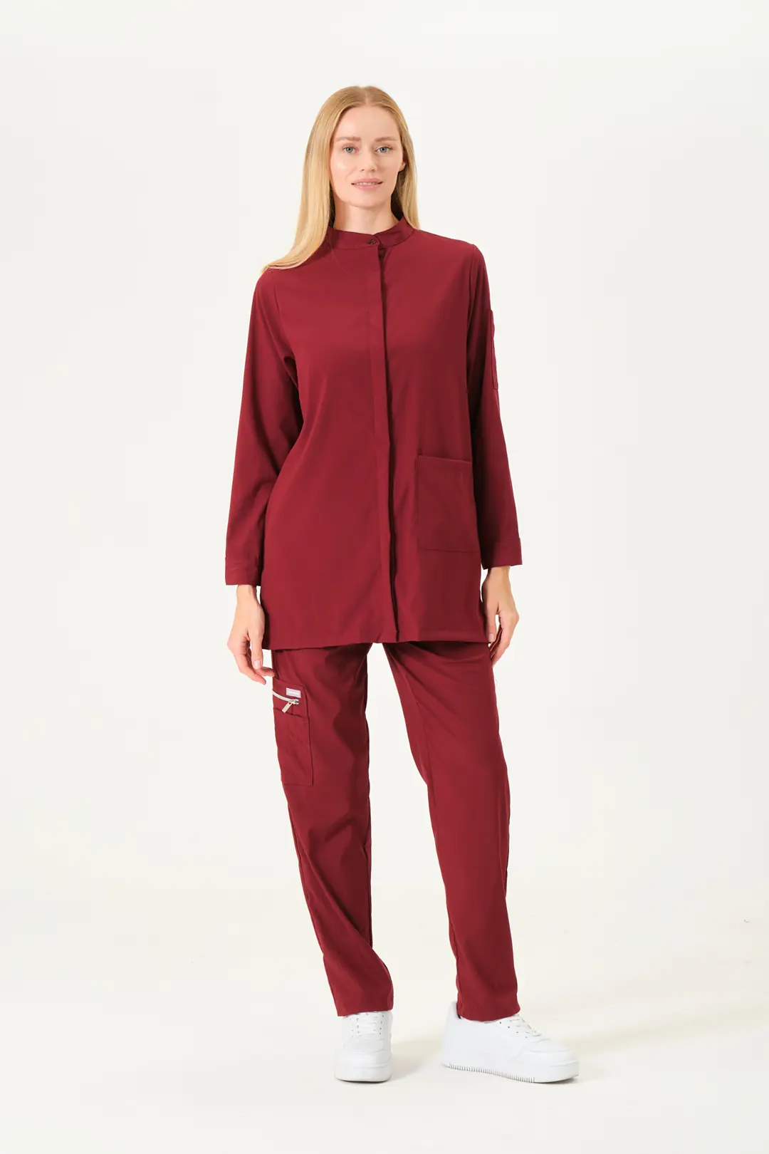 OLIVIA - BORDO KADIN TESETTÜR ÜST ÜNİFORMA (DIAMOND) - 5