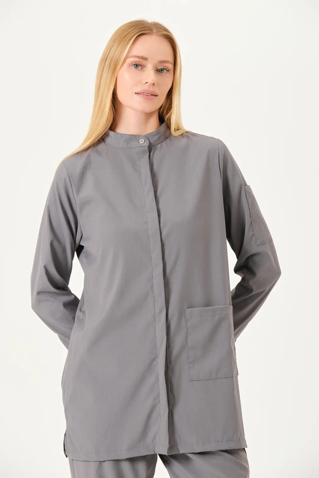 OLIVIA - Gri Tesettür Üst Üniforma ( DIAMOND) - 4