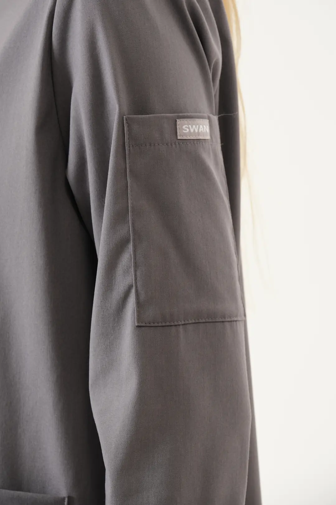 OLIVIA - Gri Tesettür Üst Üniforma ( DIAMOND) - 5