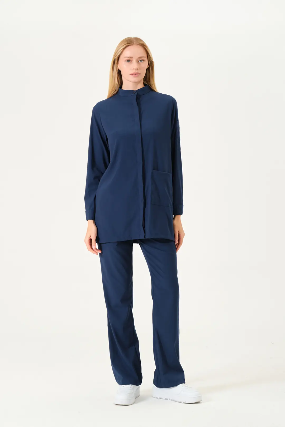 OLIVIA - Lacivert Tesettür Üst Üniforma (DIAMOND) - 5