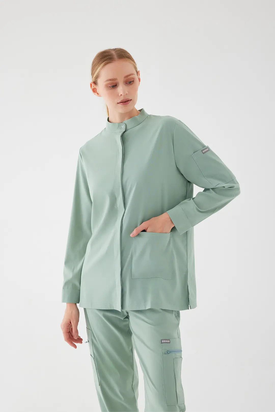 OLIVIA - Limon Yeşili Tesettür Üst Üniforma - 3