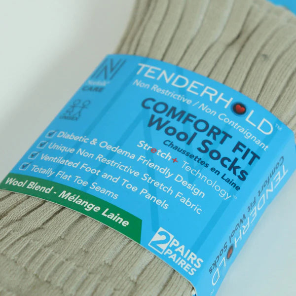 OSCAR Stretch+ Teknolojisine Sahip Yün Diyabet Dostu Çorap 2 Çift Paket Krem - 3