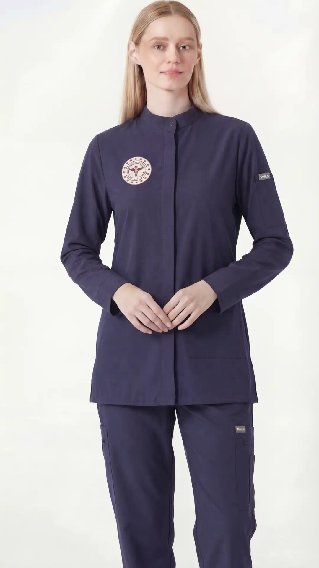 PATRIOT BLUE (LACİVERT) TESETTÜR HEMŞİRE ÜNİFORMA TAKIM(UZUN KOL)