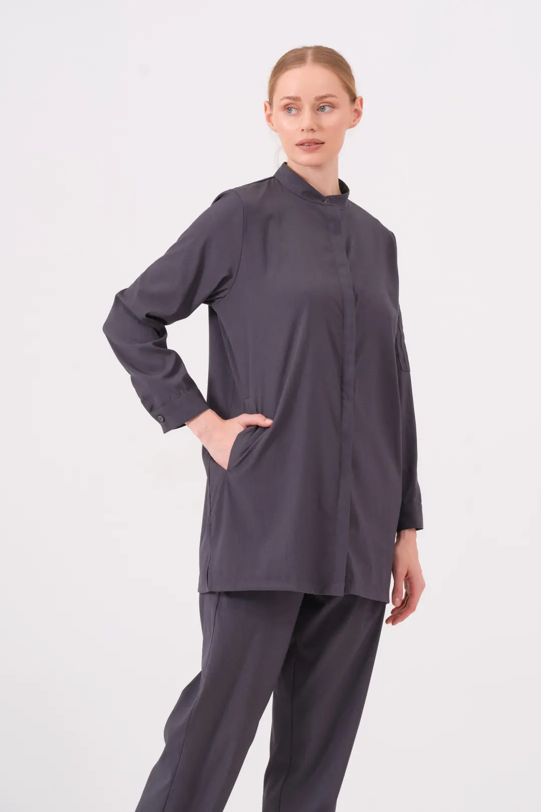 PERLA - ANTRASİT KADIN TESETTÜR ÜST ÜNİFORMA