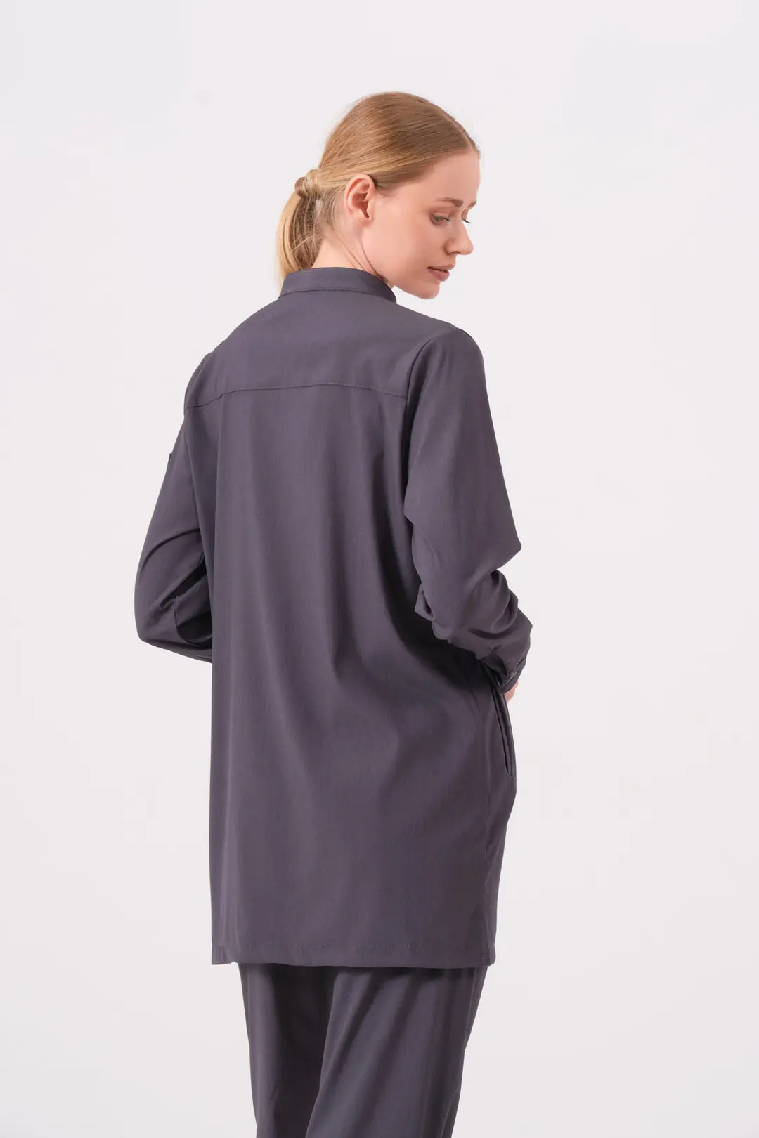 PERLA - ANTRASİT KADIN TESETTÜR ÜST ÜNİFORMA - 6