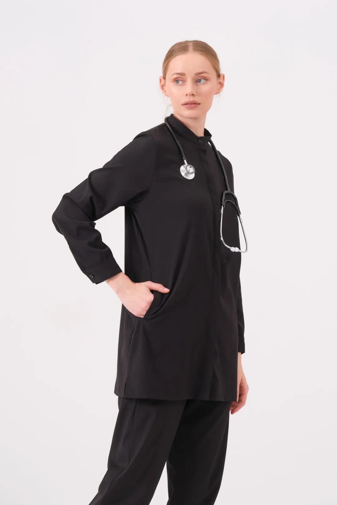 PERLA - SİYAH  KADIN TESETTÜR  ÜST ÜNİFORMA - 3