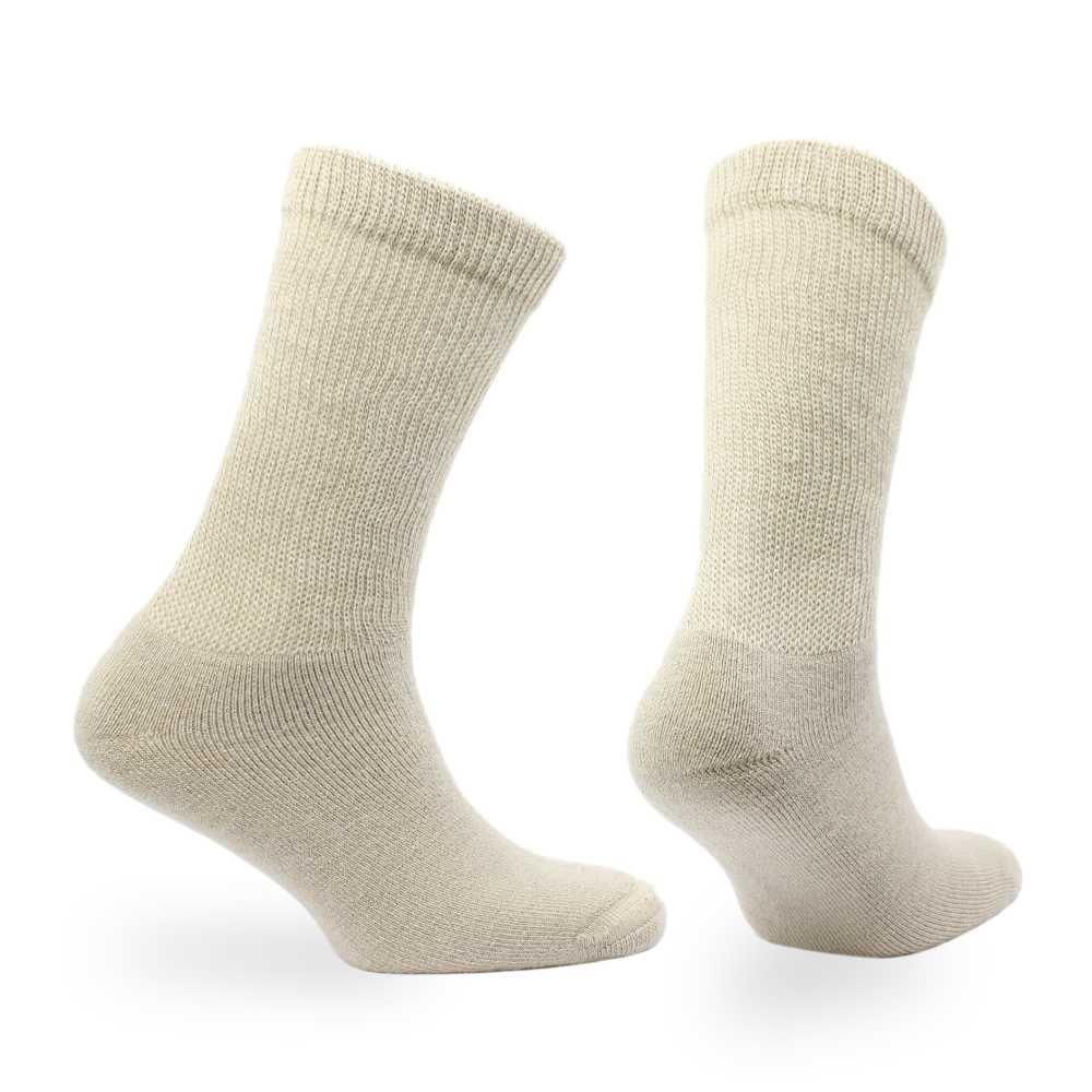 PETER Yün Stretch+ Teknolojisine Sahip Tam Yastıklı Ekstra Genişleyen Çorap 2 Çift Paket Krem