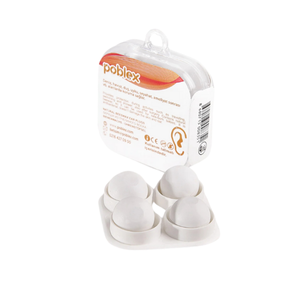 Poblex Naturel Balmumu Kulak Tıkacı 1 Çift (2 ADET) Kutulu - 3