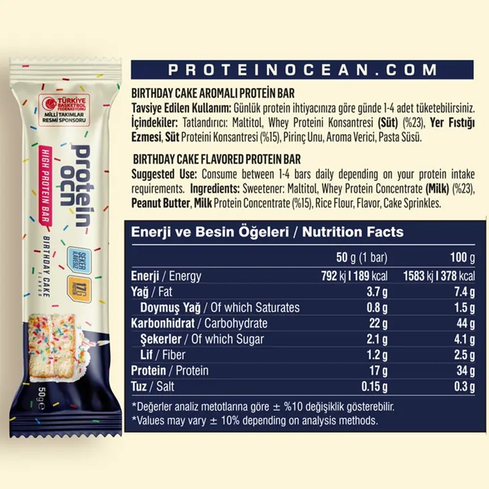 Protein Ocean Protein Bar Birthday Cake 1 Adet - 2