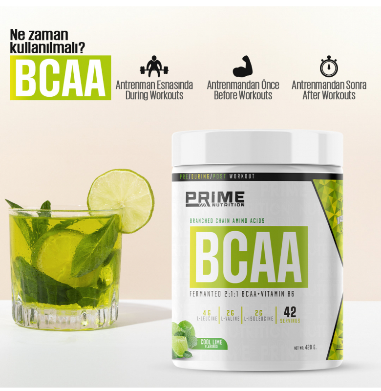 Prime Nutrition BCAA 2:1:1 Cool Lime 420 gram - 4