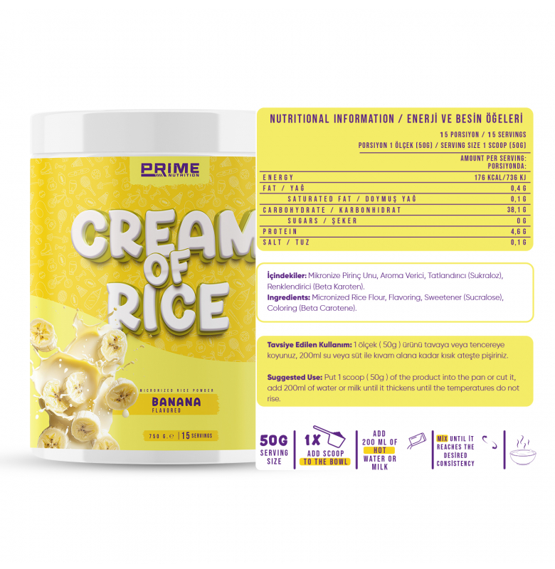 Prime Nutrition Cream Of Rice Muz 750 gram - 3