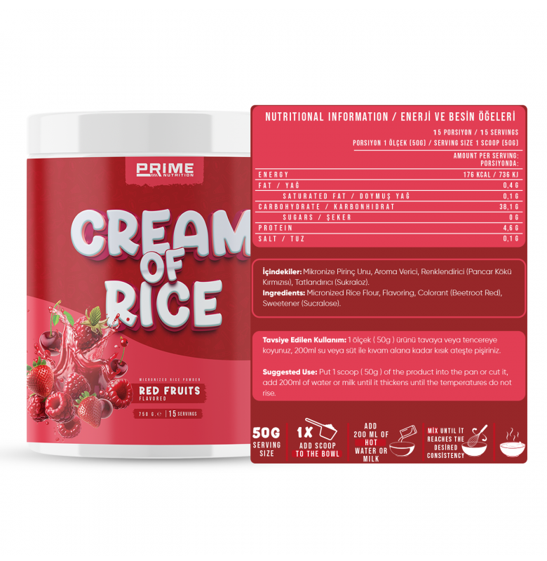 Prime Nutrition Cream Of Rice Red Fruit 750 gram - 3