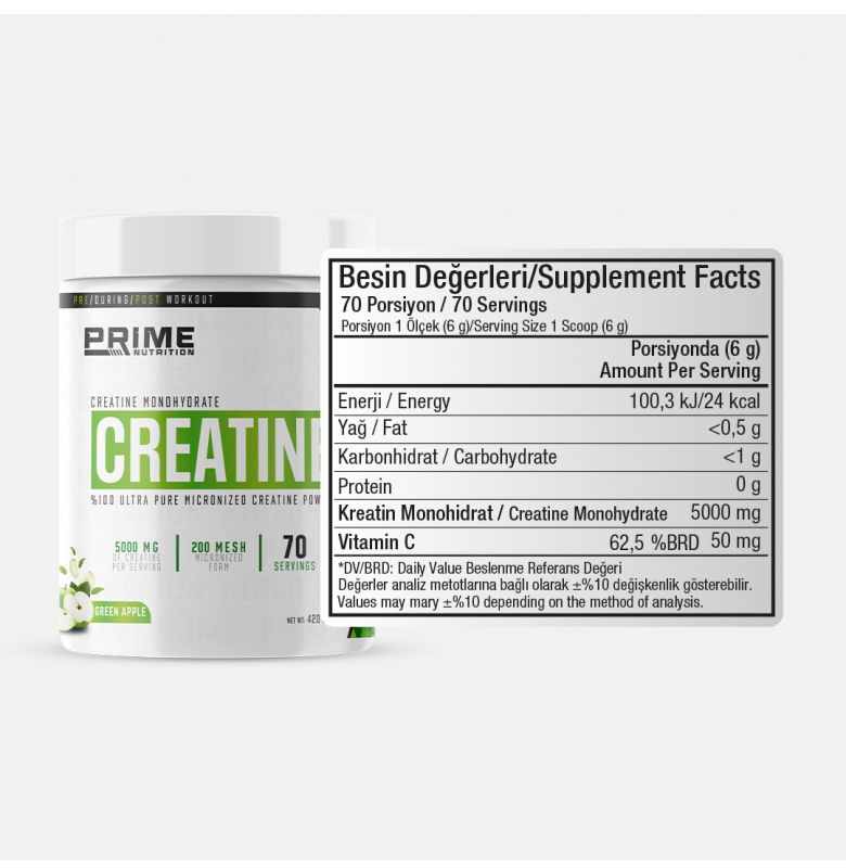 Prime Nutrition Creatine Yeşil Elma 420 gram - 2