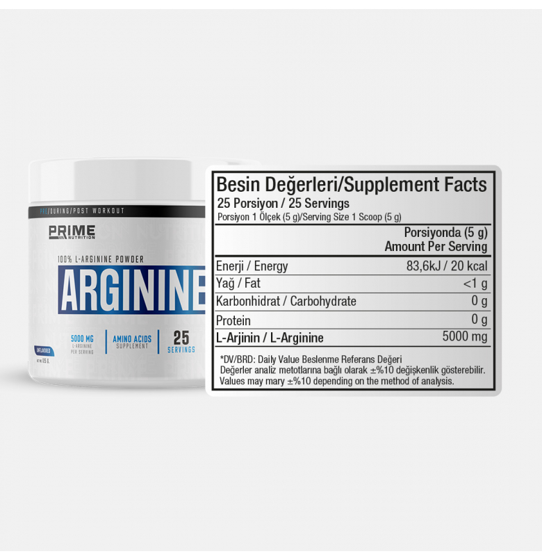 Prime Nutrition L-Arginine Aromasız 125 gram - 3