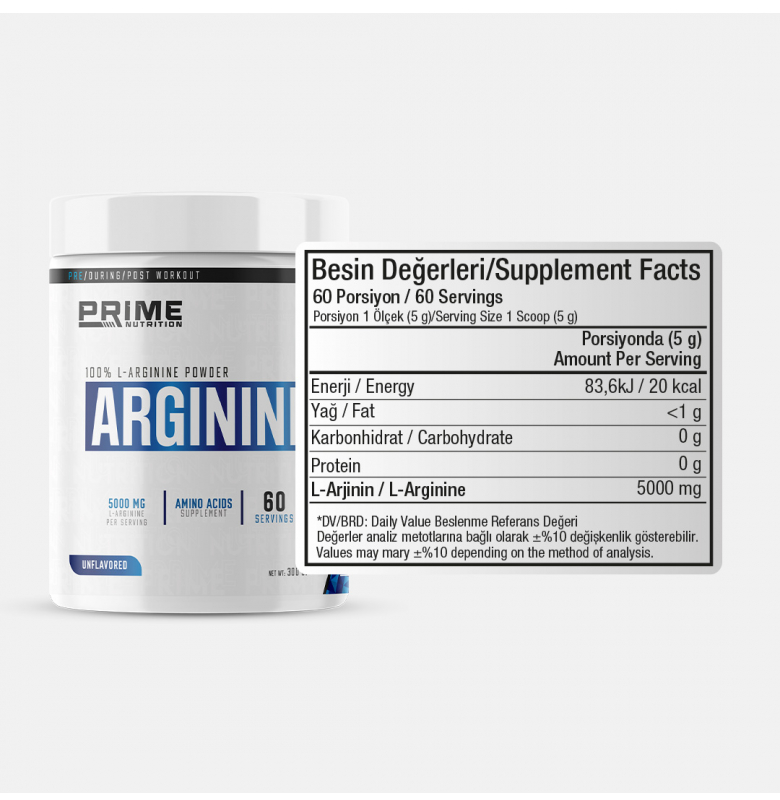 Prime Nutrition L-Arginine Aromasız 300 gram - 3