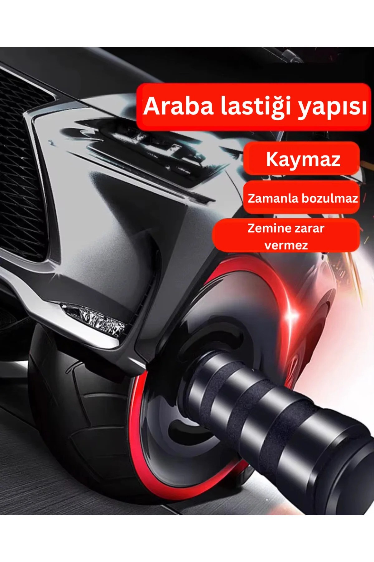 Profesyonel Ab Wheel Roller Karın Kası Göğüs Egzersiz Fitness Tekerleği Mekik Aleti Maks. 150 kg - 3