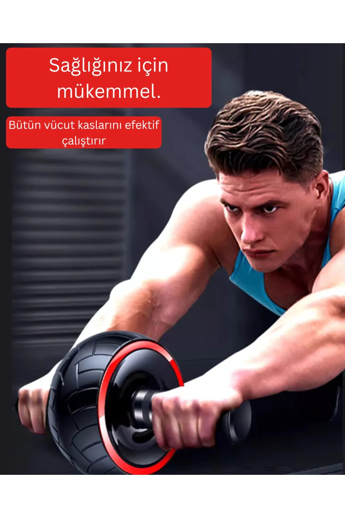 Profesyonel Ab Wheel Roller Karın Kası Göğüs Egzersiz Fitness Tekerleği Mekik Aleti Maks. 150 kg - 5