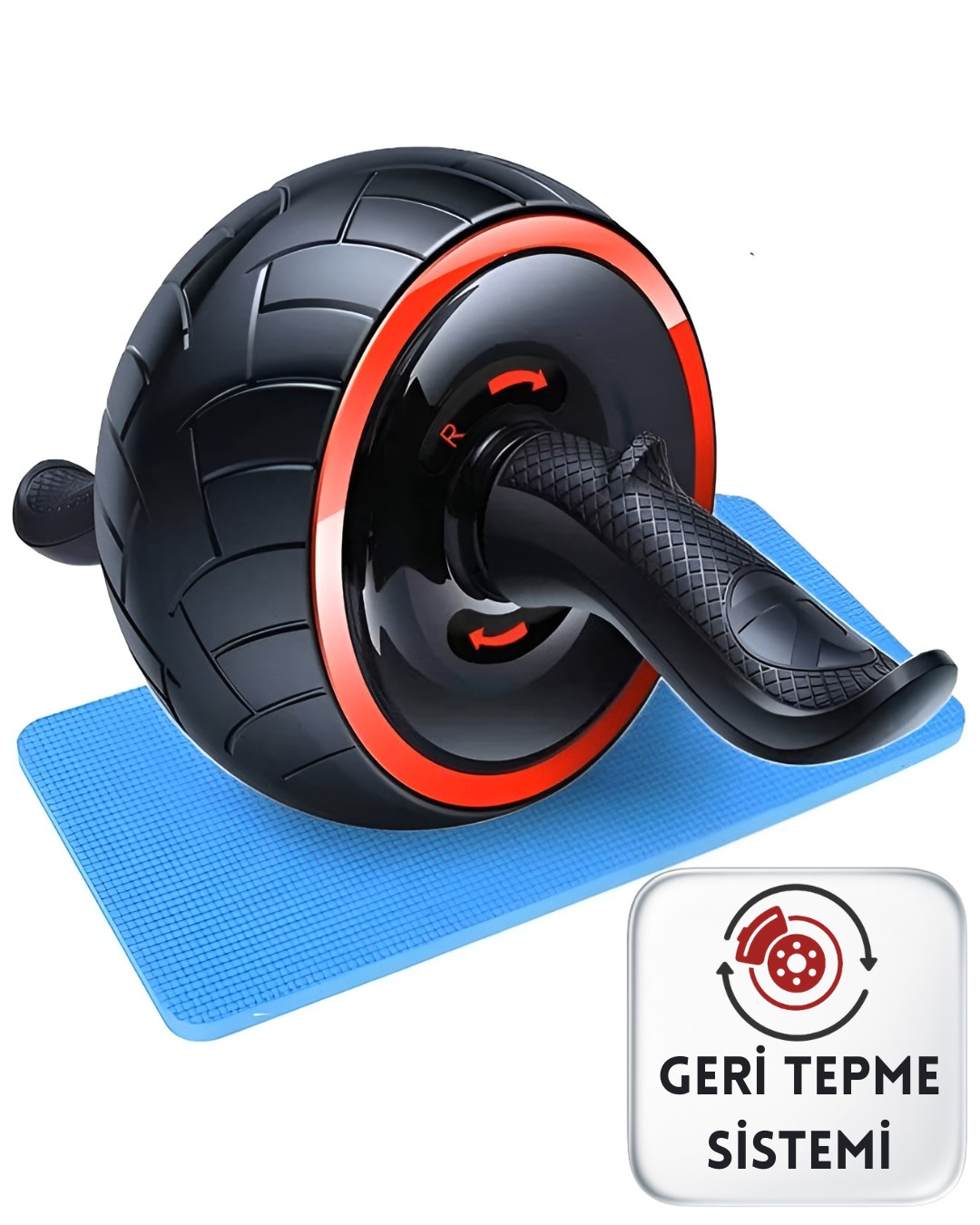 Profesyonel Geri Tepmeli Ab Wheel Premium Roller Karın Kası Egzersiz Tekerleği Mekik Aleti Max 150Kg