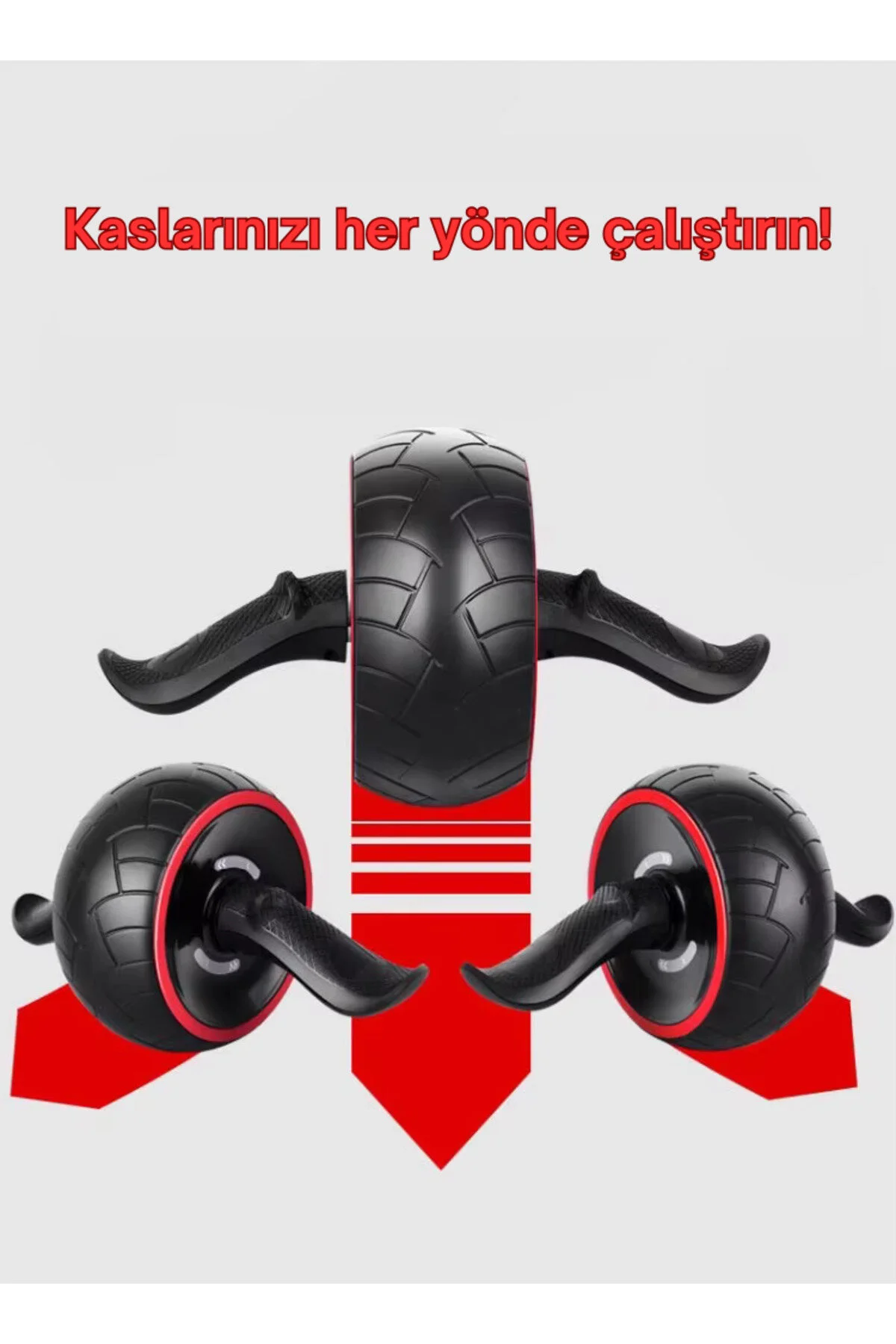 Profesyonel Geri Tepmeli Ab Wheel Premium Roller Karın Kası Egzersiz Tekerleği Mekik Aleti Max 150Kg - 7