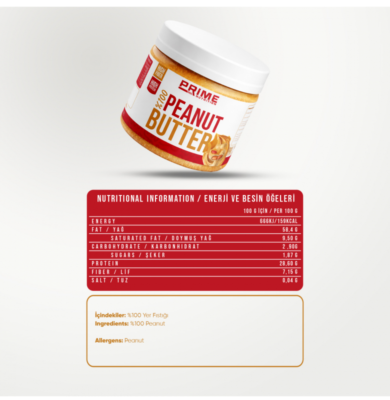 Prime Nutrition %100 Peanut Butter Yer Fıstığı 350 gram - 3