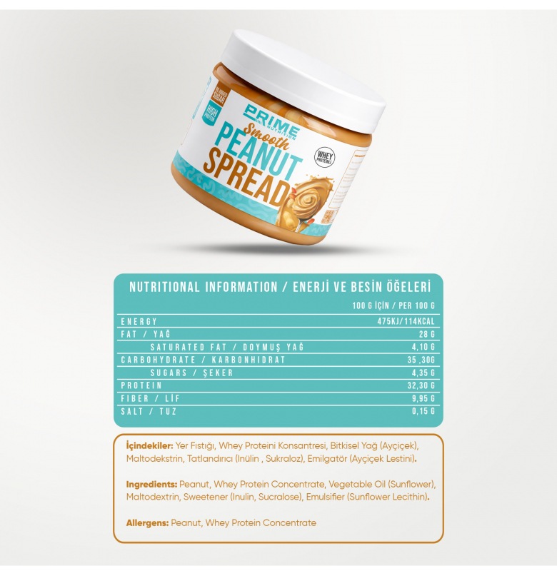 Prime Nutrition Smooth Peanut Spread Yer Fıstığı 350 gram - 3
