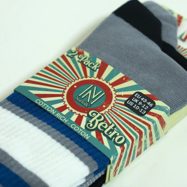 RETRO Günlük Çorap (%80 Pamuk) Tarzını Yansıt 2'li Paket Siyah - 3