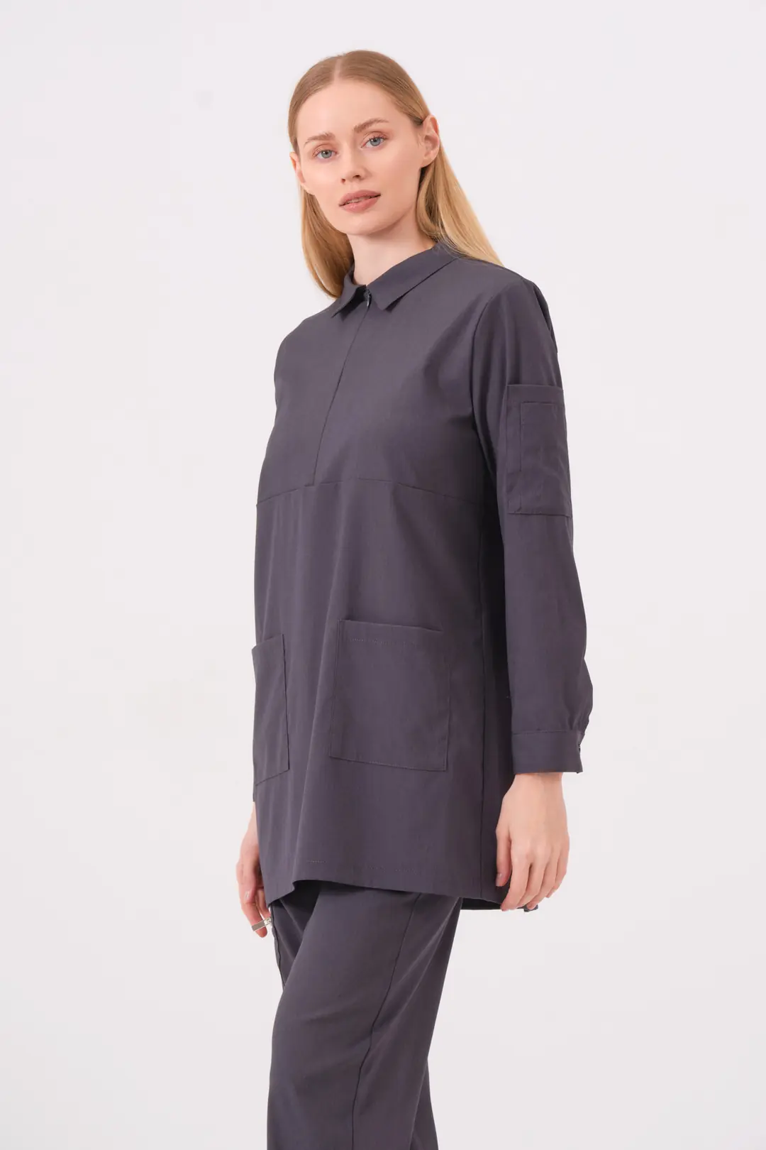 ROSA - ANTRASİT KADIN TESETTÜR ÜST ÜNİFORMA