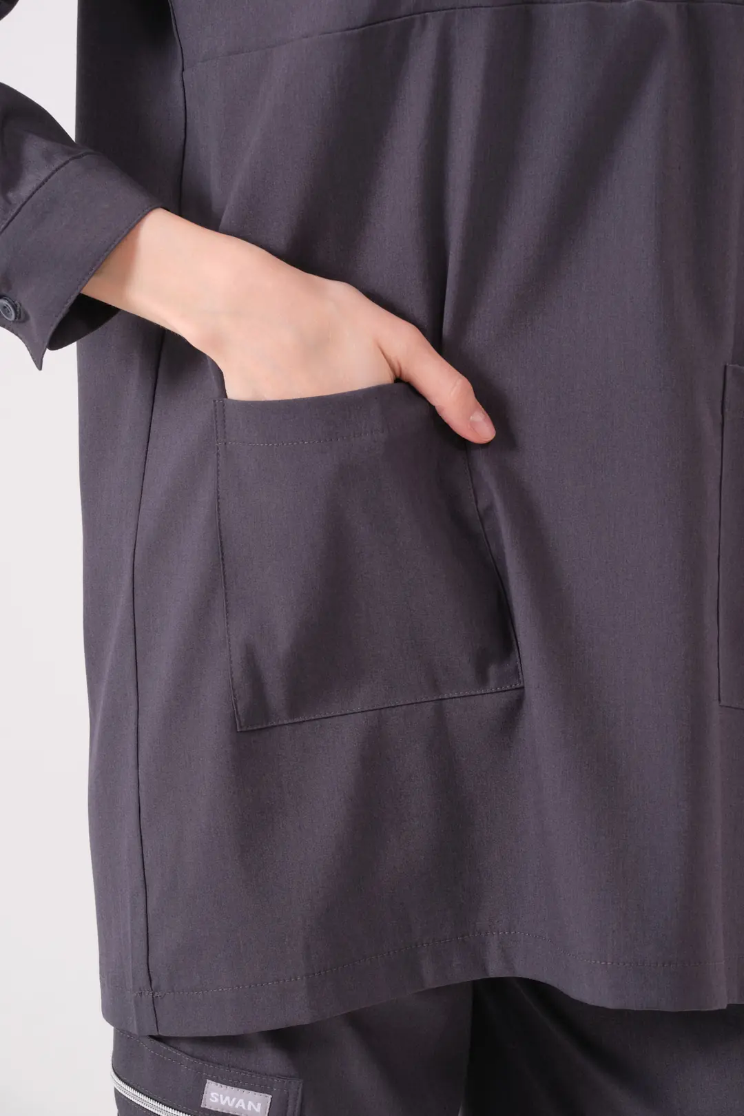 ROSA - ANTRASİT KADIN TESETTÜR ÜST ÜNİFORMA - 4