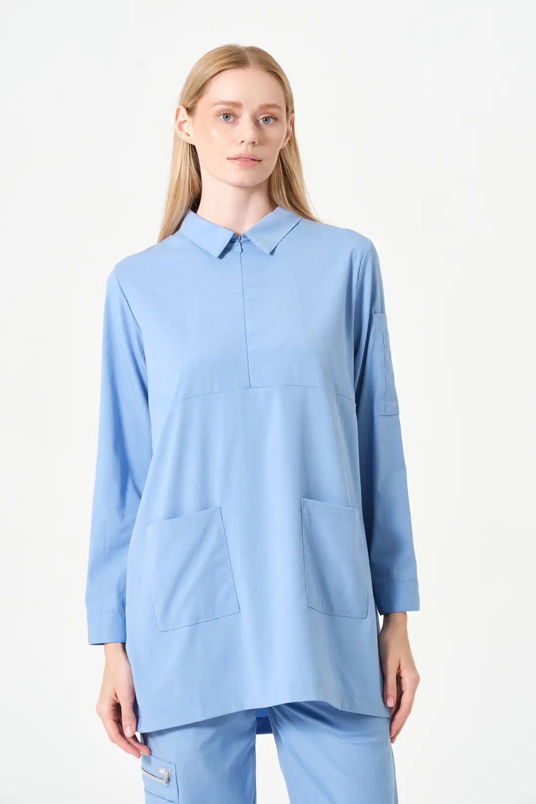 ROSA - BEBE MAVİSİ KADIN TESETTÜR ÜST ÜNİFORMA - 3