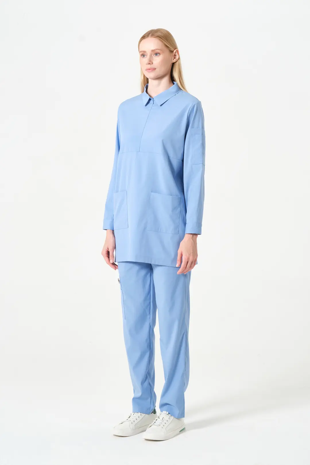 ROSA - BEBE MAVİSİ KADIN TESETTÜR ÜST ÜNİFORMA - 6