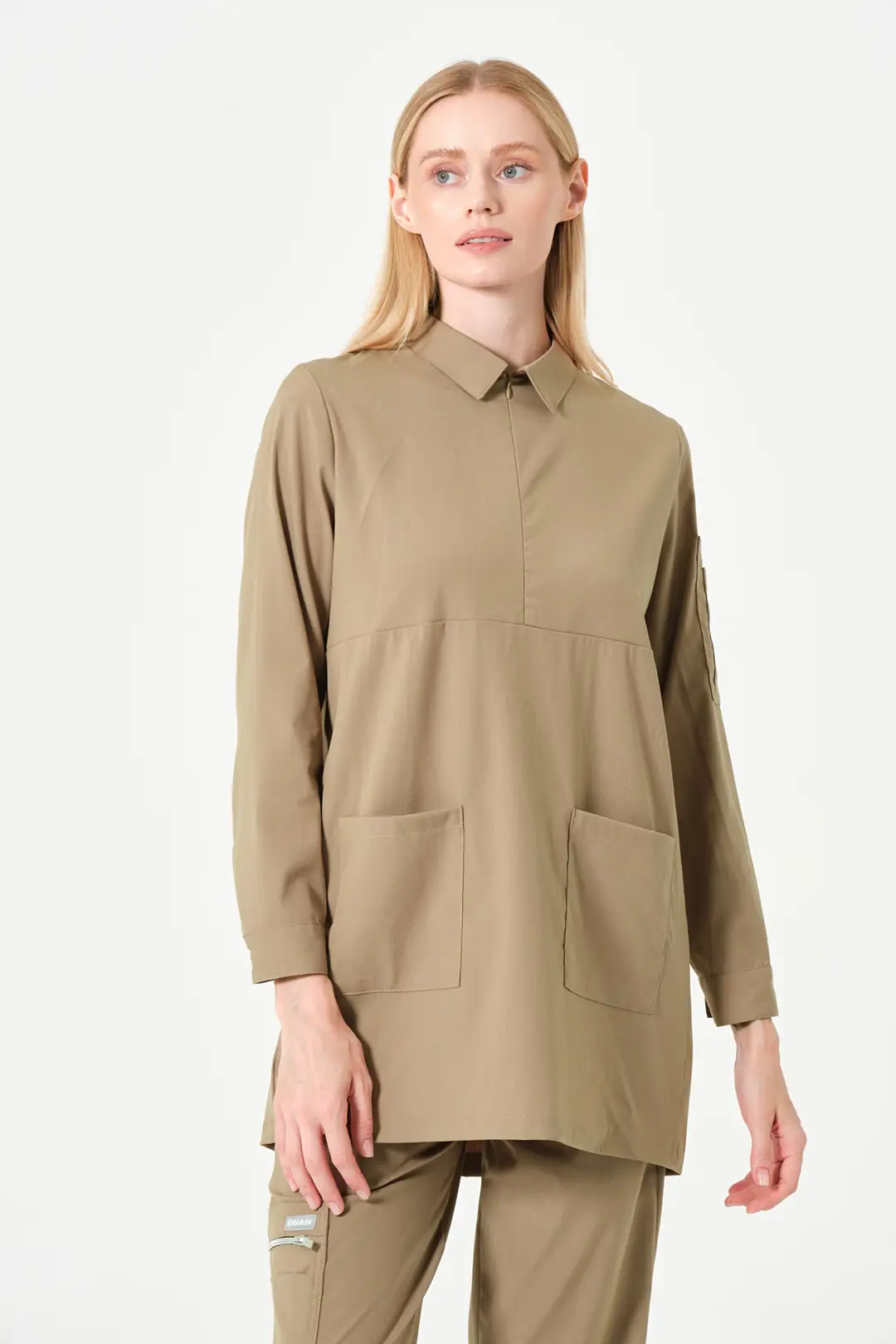 ROSA - BEJ KADIN TESETTÜR ÜST ÜNİFOMA