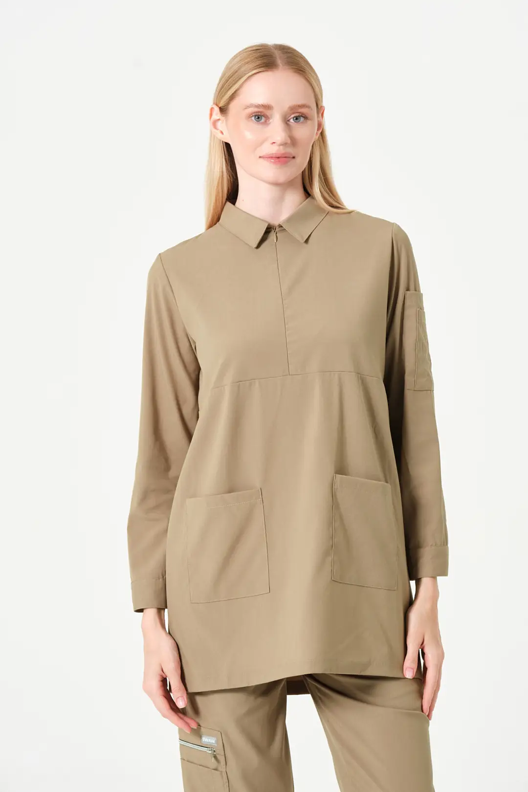 ROSA - BEJ KADIN TESETTÜR ÜST ÜNİFOMA - 4