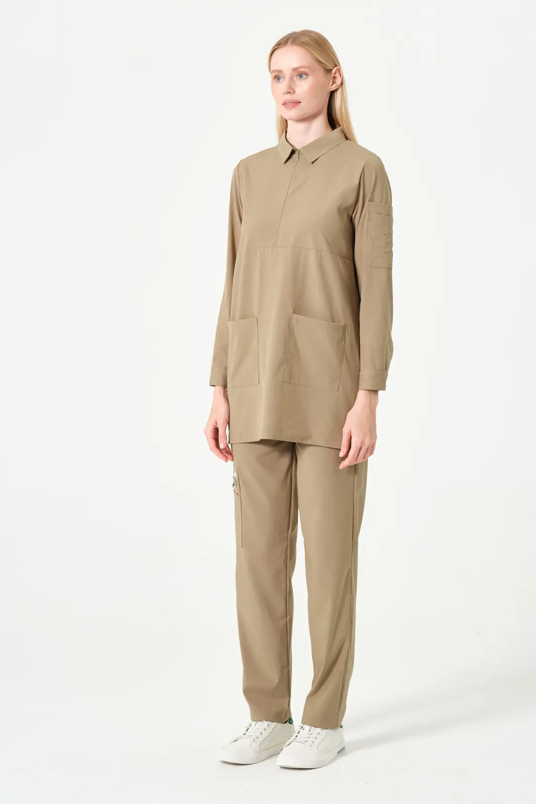 ROSA - BEJ KADIN TESETTÜR ÜST ÜNİFOMA - 6