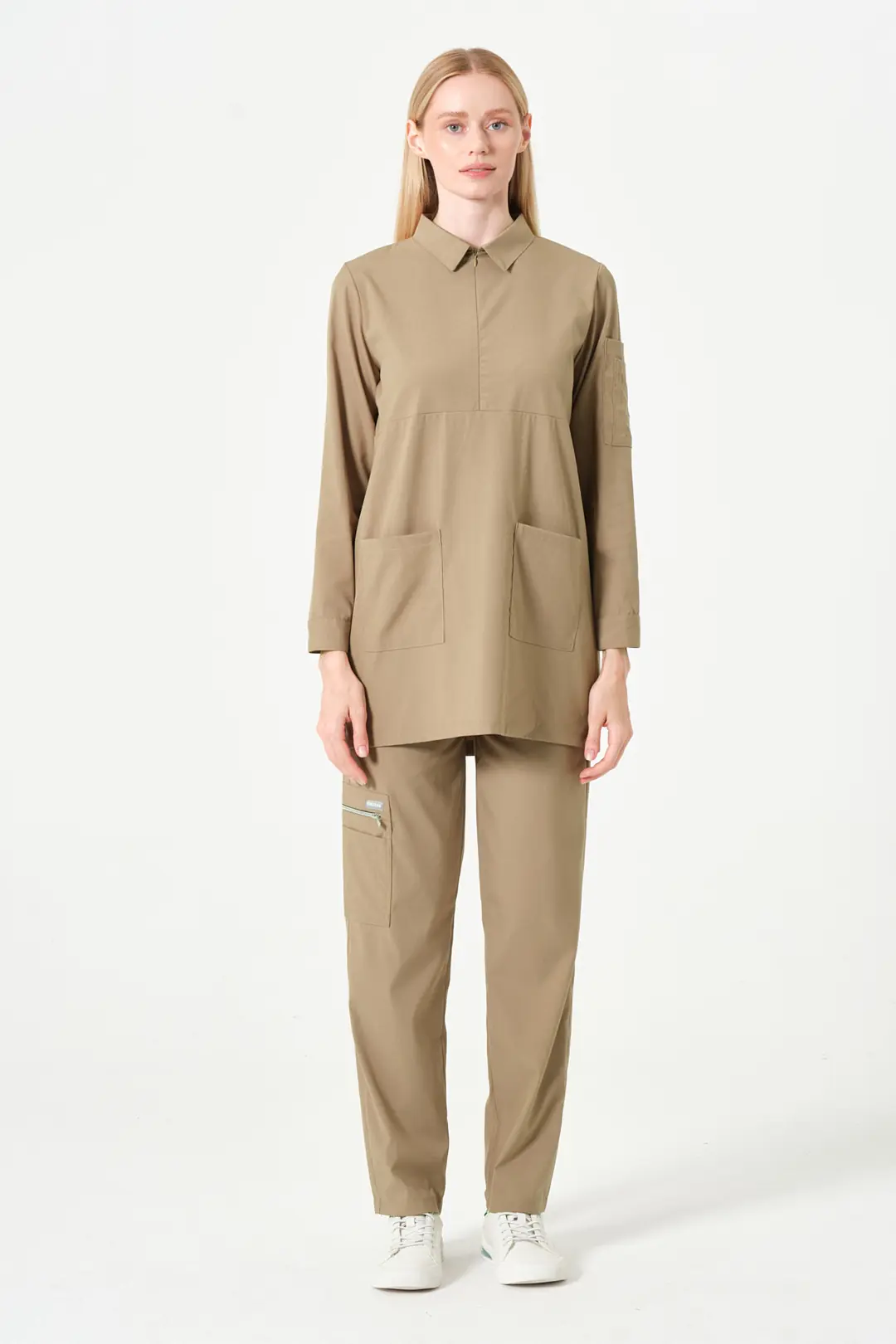 ROSA - BEJ KADIN TESETTÜR ÜST ÜNİFOMA - 7