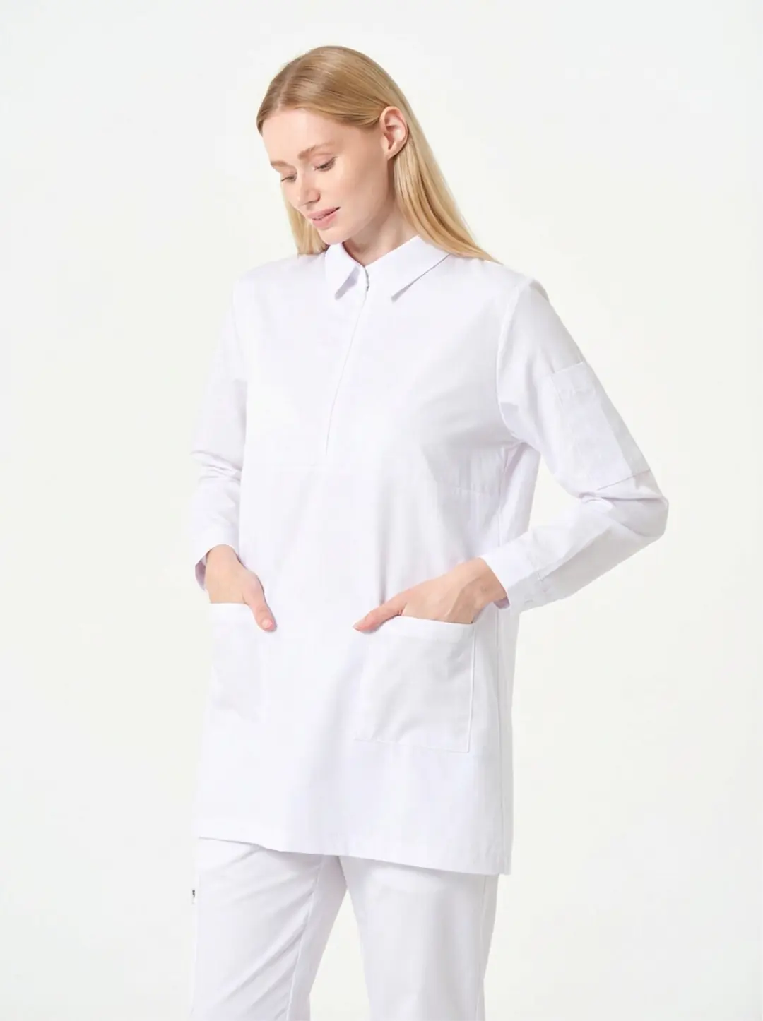 ROSA - BEYAZ KADIN TESETTÜR ÜST ÜNİFORMA