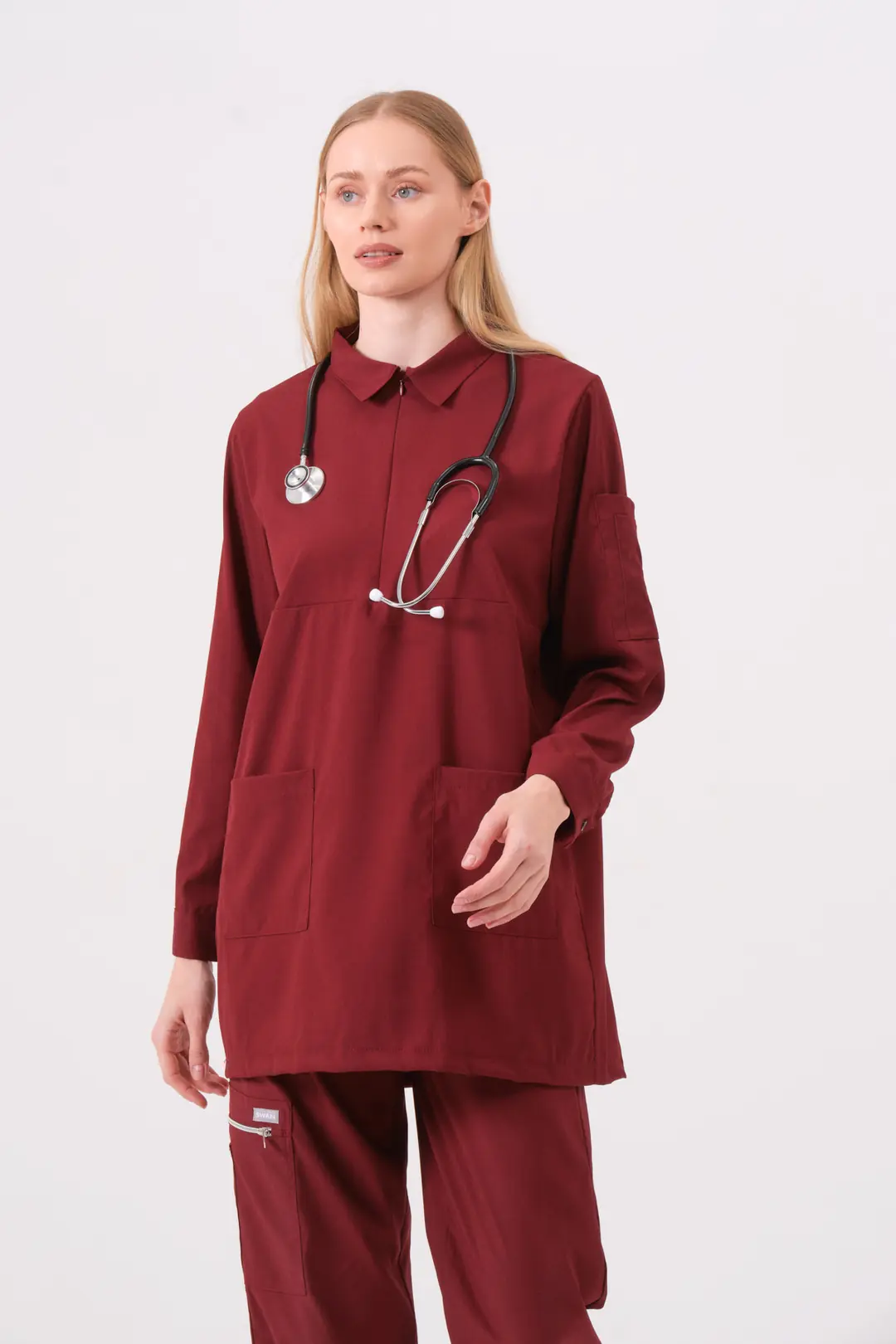 ROSA - BORDO KADIN TESETTÜR ÜST ÜNİFORMA