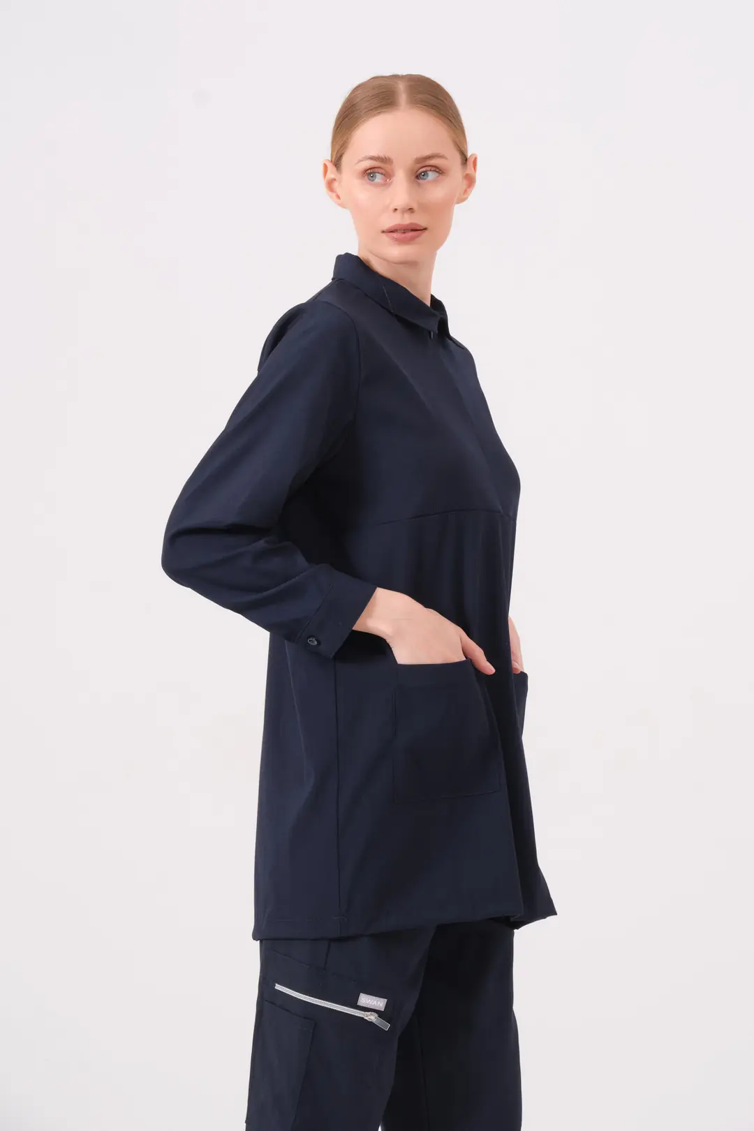 ROSA - GECE MAVİSİ KADIN TESETTÜR ÜST ÜNİFORMA - 3