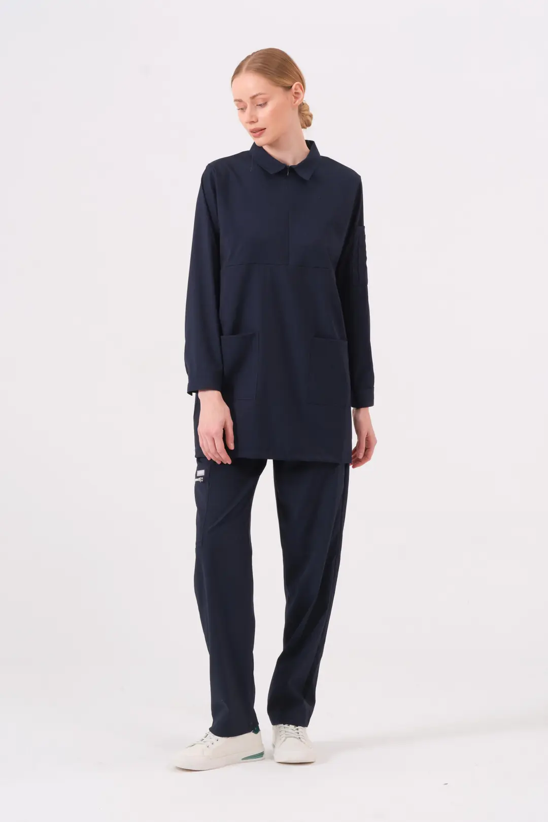 ROSA - GECE MAVİSİ KADIN TESETTÜR ÜST ÜNİFORMA - 7