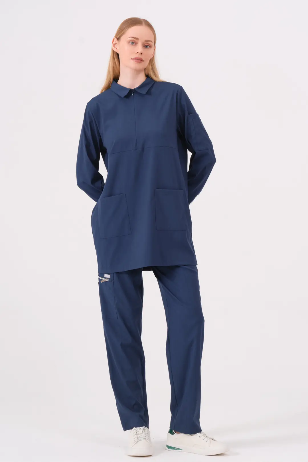 ROSA - LACİVERT KADIN TESETTÜR ÜST ÜNİFORMA - 6