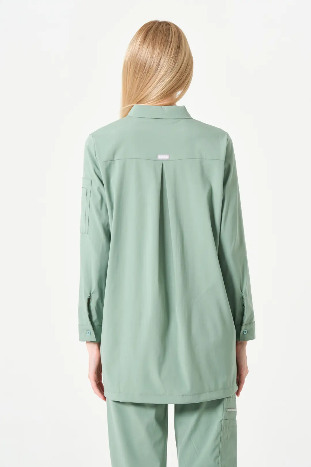 ROSA - LİMON YEŞİLİ KADIN TESETTÜR ÜST ÜNİFORMA - 4