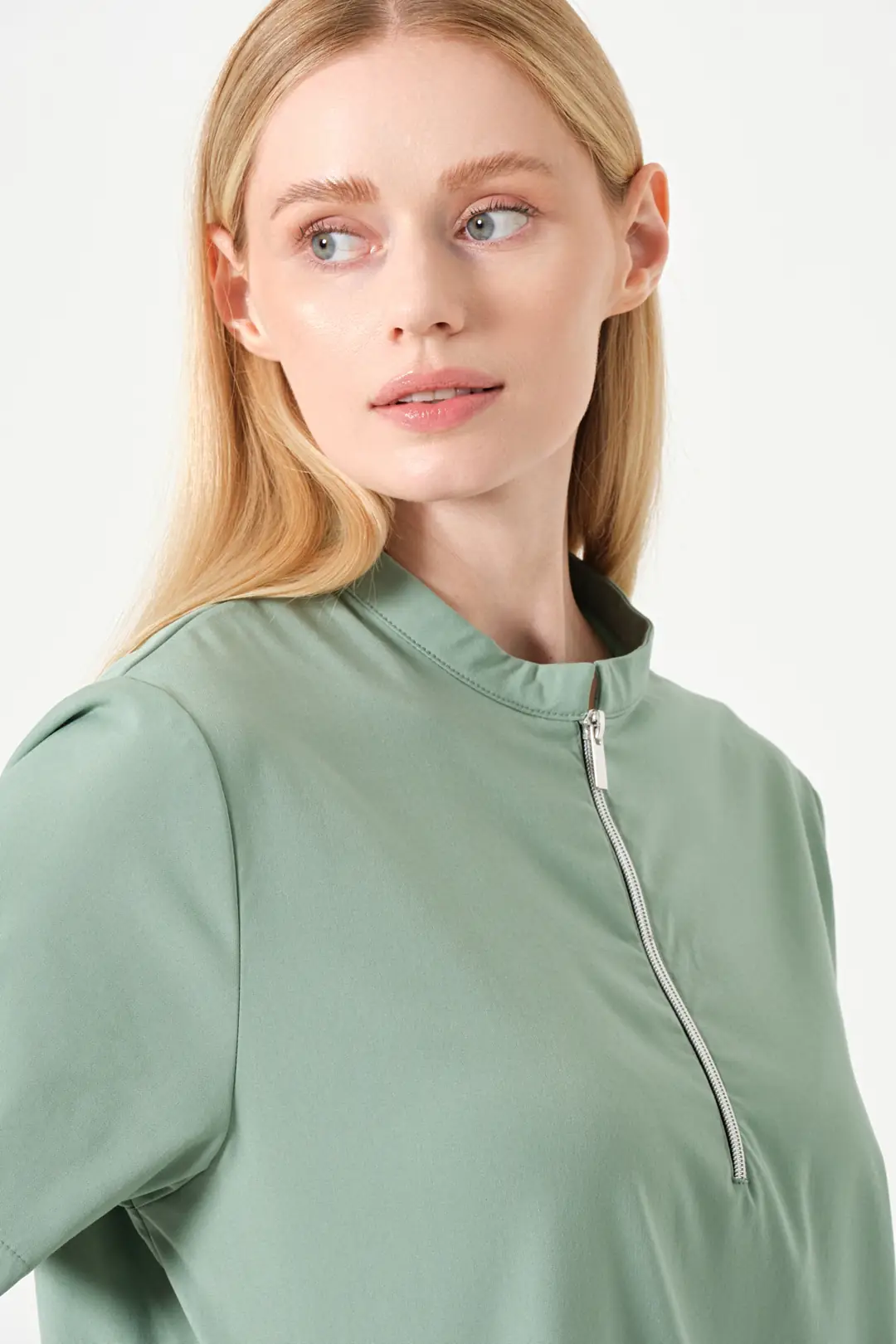 ROSA - LİMON YEŞİLİ KADIN TESETTÜR ÜST ÜNİFORMA - 5