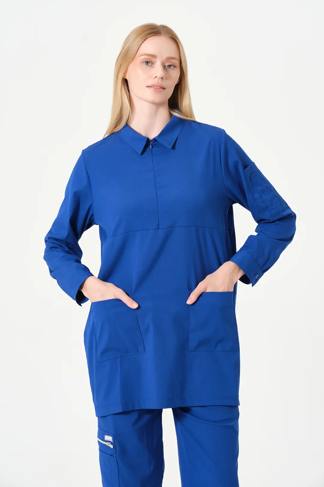 ROSA - SAKS MAVİSİ KADIN TESETTÜR ÜST ÜNİFORMA