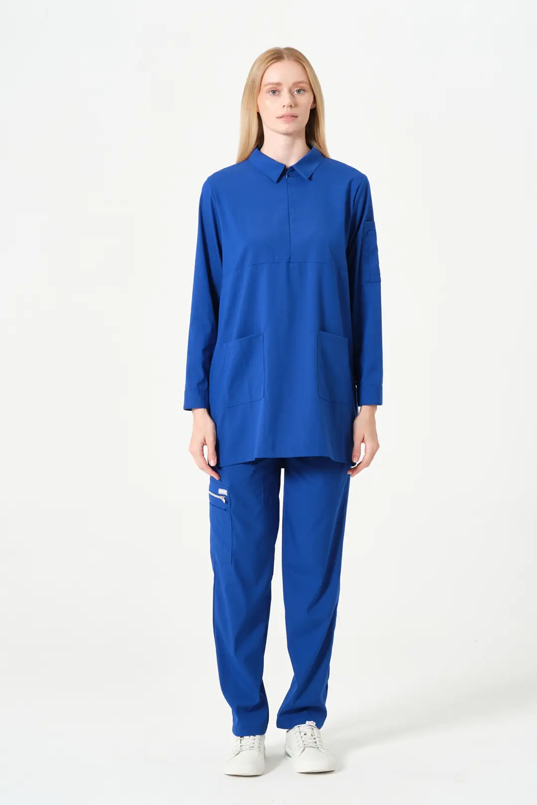 ROSA - SAKS MAVİSİ KADIN TESETTÜR ÜST ÜNİFORMA - 8