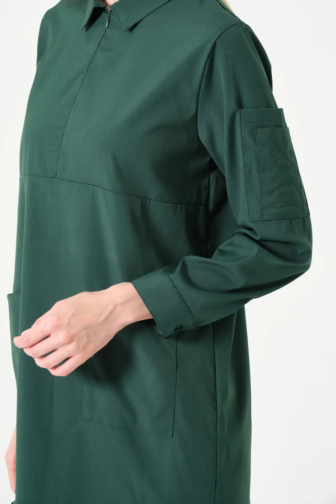 ROSA - YEŞİL KADIN TESETTÜR ÜST ÜNİFORMA - 5